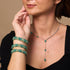 embruns océaniques | Sarcelle x Evergreen | Bracelet Verre Double Luciole